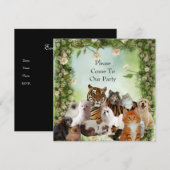 Uitnodiging Tijger Honden Katten Feest (Voorkant / Achterkant)