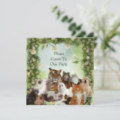 Uitnodiging Tijger Honden Katten Feest (Staand voorkant)