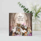 Uitnodiging Tijger Honden Katten Feest (Staand voorkant)