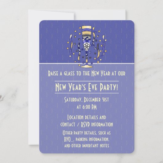 Uitnodiging Toast Party (nieuwjaarsfeest) (Voorkant)