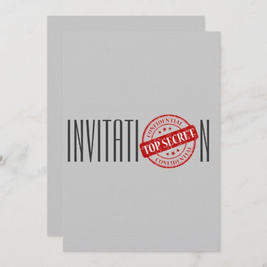 Uitnodiging Top Geheim (Voorkant / Achterkant)