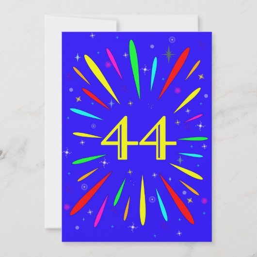 Uitnodiging tot 44e verjaardag van de geboorte (Voorkant)
