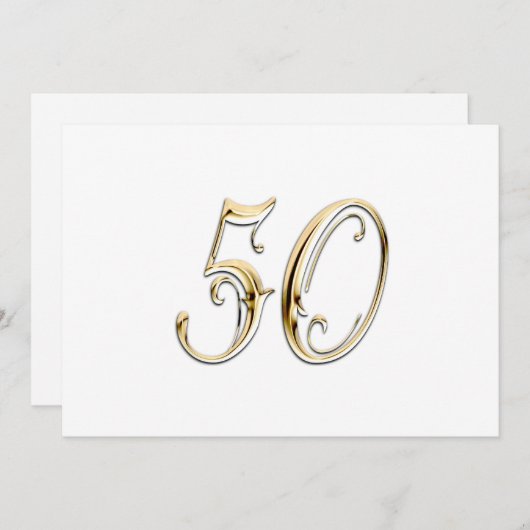 Uitnodiging tot 50e Jubileum voor bruiloft (Voorkant / Achterkant)