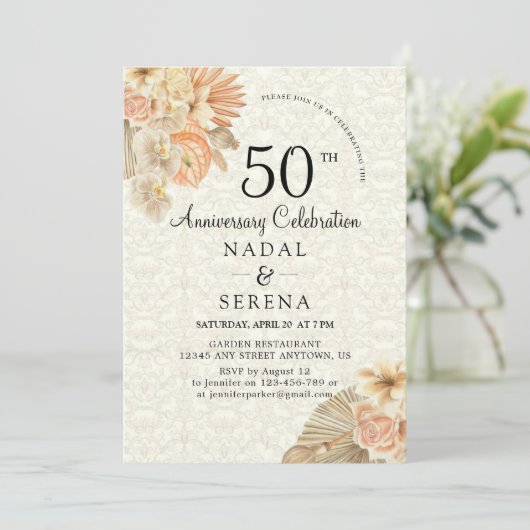 Uitnodiging tot 50e Jubileum voor bruiloft (Staand voorkant)