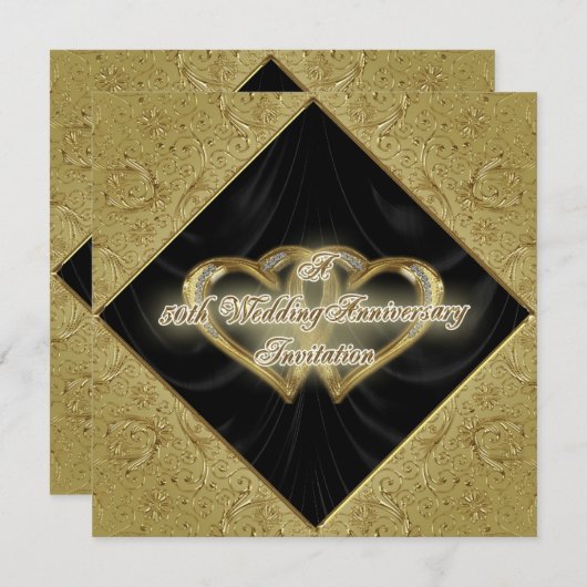 Uitnodiging tot 50e Jubileum voor bruiloft (Voorkant / Achterkant)