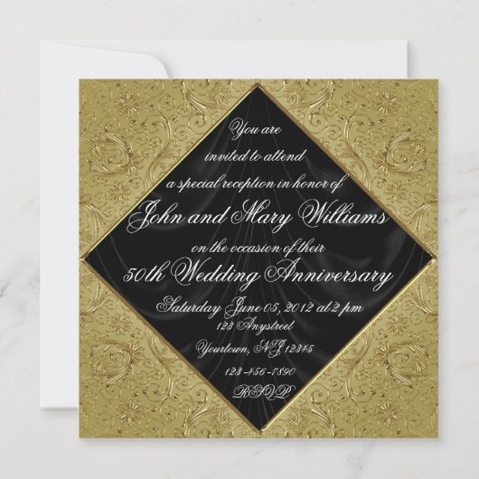 Uitnodiging tot 50e Jubileum voor bruiloft (Achterkant)