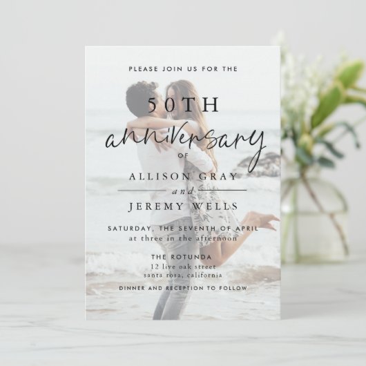 Uitnodiging tot 50e Jubileum voor bruiloft (Staand voorkant)