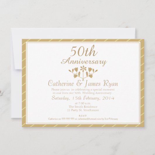 Uitnodiging tot 50e Jubileum voor bruiloft (Voorkant)