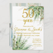 Uitnodiging tot 50e Jubileum voor bruiloft (Voorkant / Achterkant)