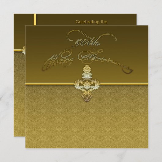 Uitnodiging tot 50e Jubileum voor bruiloft (Voorkant / Achterkant)