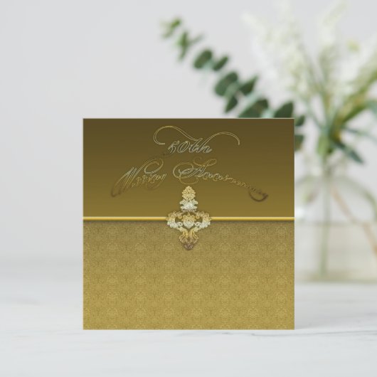 Uitnodiging tot 50e Jubileum voor bruiloft (Staand voorkant)