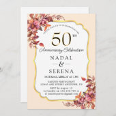 Uitnodiging tot 50e Jubileum voor bruiloft (Voorkant / Achterkant)