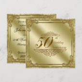 Uitnodiging tot 50e Jubileum voor bruiloft (Voorkant / Achterkant)