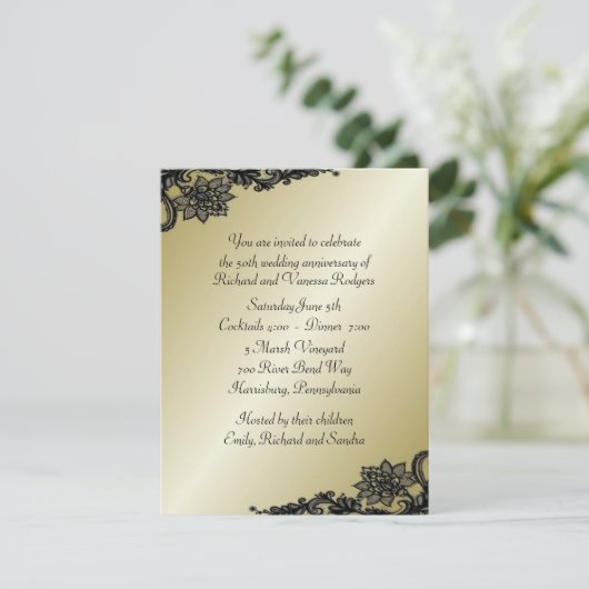 Uitnodiging tot 50e Jubileum voor bruiloft (Staand voorkant)
