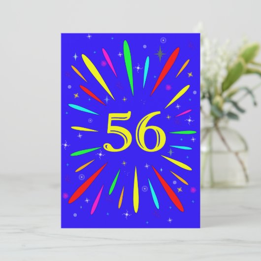 Uitnodiging tot 56e verjaardag (Staand voorkant)