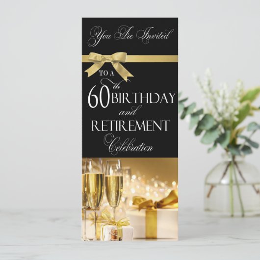 Uitnodiging tot 60e verjaardag van de gecombineerd (Staand voorkant)