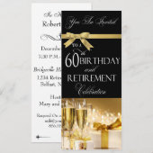 Uitnodiging tot 60e verjaardag van de gecombineerd (Voorkant / Achterkant)