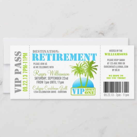 Uitnodiging tot aanhouding Pass Retirement Party (Voorkant)