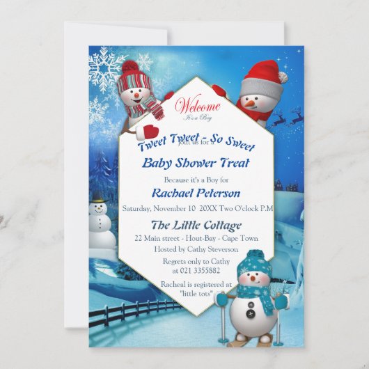 Uitnodiging tot aankomst voor kerstbaby (Voorkant)