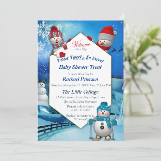 Uitnodiging tot aankomst voor kerstbaby (Staand voorkant)