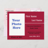 Uitnodiging tot aankondiging van afstuderen van de (Voorkant / Achterkant)