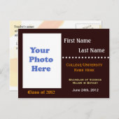 Uitnodiging tot aankondiging van afstuderen van de (Voorkant / Achterkant)