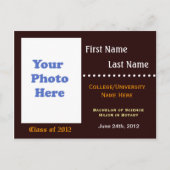 Uitnodiging tot aankondiging van afstuderen van de (Voorkant)