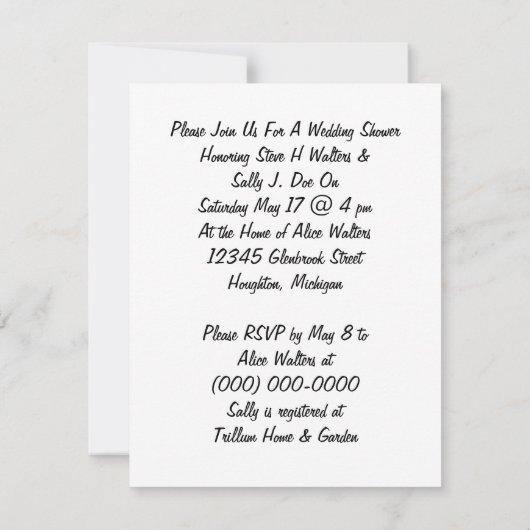 Uitnodiging tot aankondiging van het huwelijk met  (Achterkant)