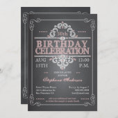  uitnodiging tot aardedag in Chalkboard (Voorkant / Achterkant)