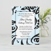 Uitnodiging tot abstract huwelijk met zwarte en bl (Staand voorkant)