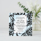 Uitnodiging tot abstract huwelijk met zwarte en bl (Staand voorkant)