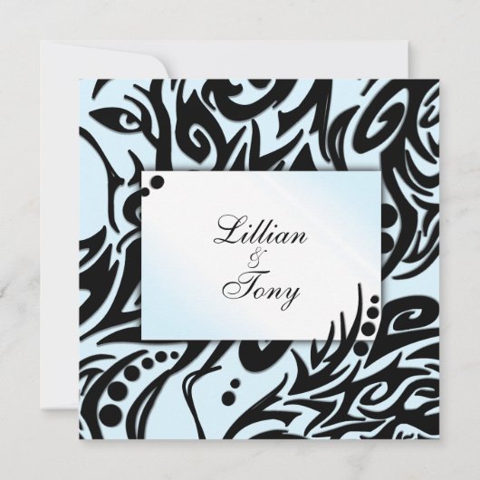 Uitnodiging tot abstract huwelijk met zwarte en bl (Achterkant)