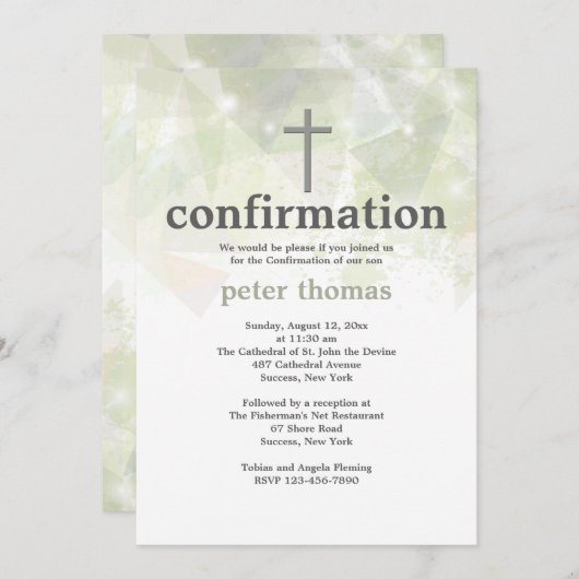 Uitnodiging tot Abstracte bevestiging Trendy (Voorkant / Achterkant)