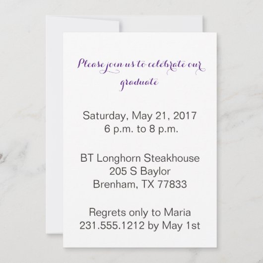 Uitnodiging tot afgestudeerden van de Afrikaanse V (Achterkant)