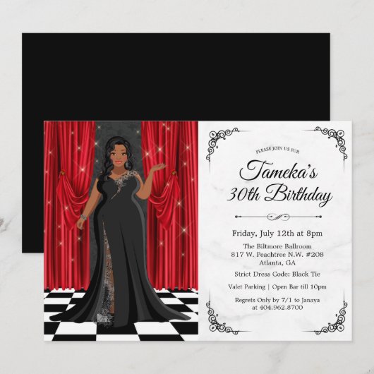 uitnodiging tot afkondiging van een Afrikaanse Ame (Voorkant / Achterkant)