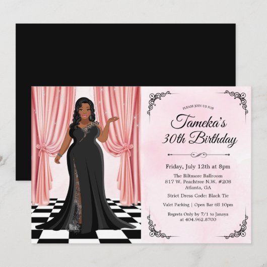 uitnodiging tot afkondiging van een Afrikaanse Ame (Voorkant / Achterkant)