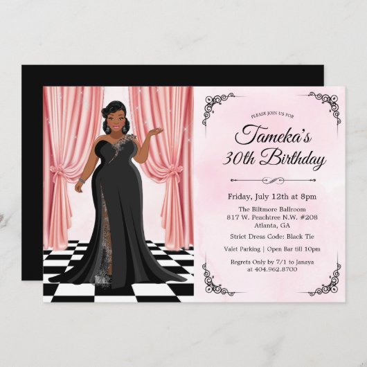 uitnodiging tot afkondiging van een Afrikaanse Ame (Voorkant / Achterkant)