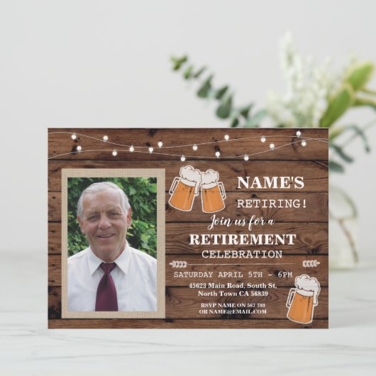 Uitnodiging tot aflossing Fotopartij Beer Uitnodig (Staand voorkant)