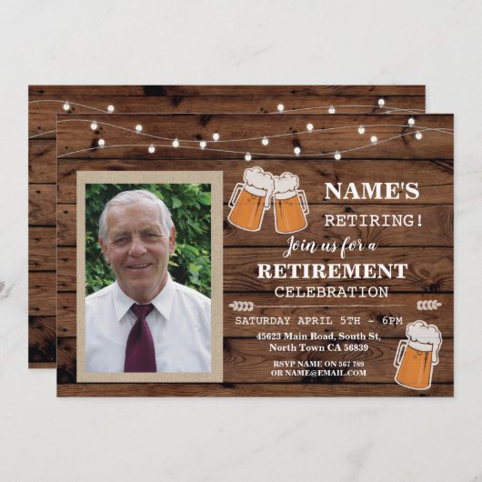 Uitnodiging tot aflossing Fotopartij Beer Uitnodig (Voorkant / Achterkant)