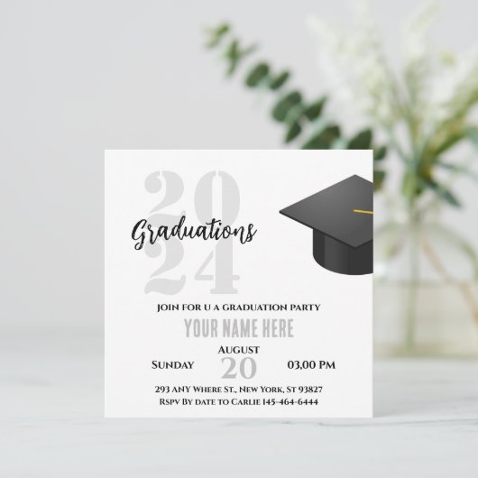 Uitnodiging tot afstuderen (Staand voorkant)