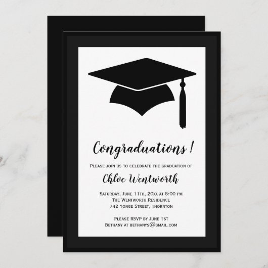 Uitnodiging tot Afstuderen "balies" (Voorkant / Achterkant)