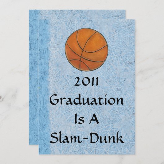 Uitnodiging tot afstuderen - Basketball Thema (Voorkant / Achterkant)