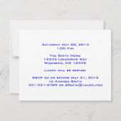 Uitnodiging tot afstuderen - Blauw Pet en Tassel (Achterkant)