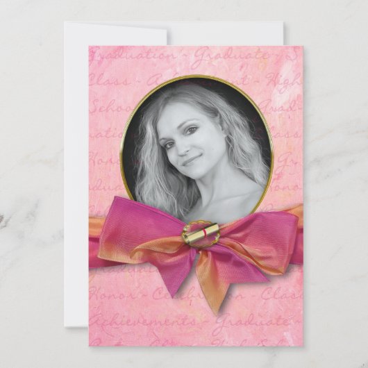 Uitnodiging tot afstuderen — FOTO/JAARINVOER/Roze  (Voorkant)