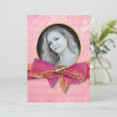 Uitnodiging tot afstuderen — FOTO/JAARINVOER/Roze  (Staand voorkant)