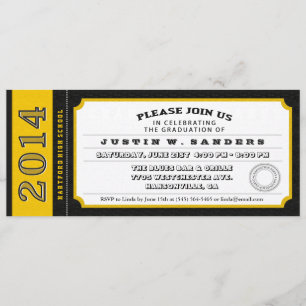 Uitnodiging tot Afstuderen in Black & Gold Ticket 