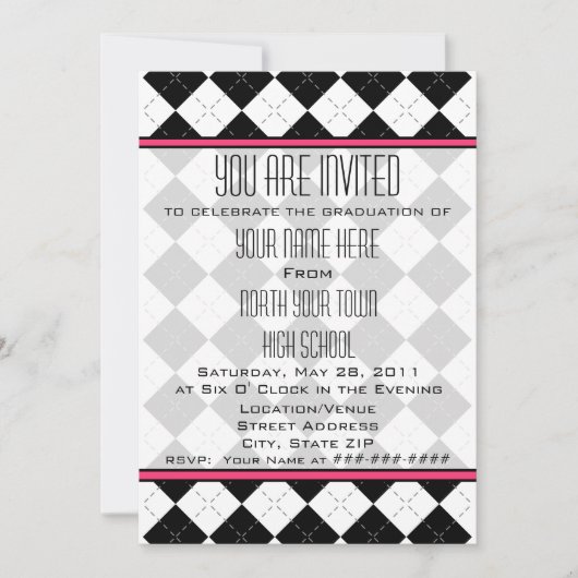 Uitnodiging tot afstuderen - Klasse 2011 Argyle (Voorkant)