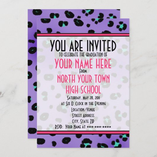 Uitnodiging tot afstuderen - Klasse Paars 2011 (Voorkant / Achterkant)