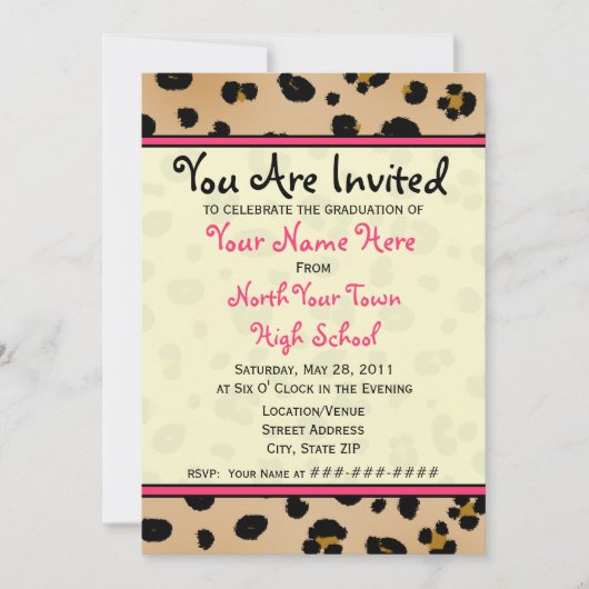 Uitnodiging tot afstuderen - Klasse van de luipaar (Voorkant)