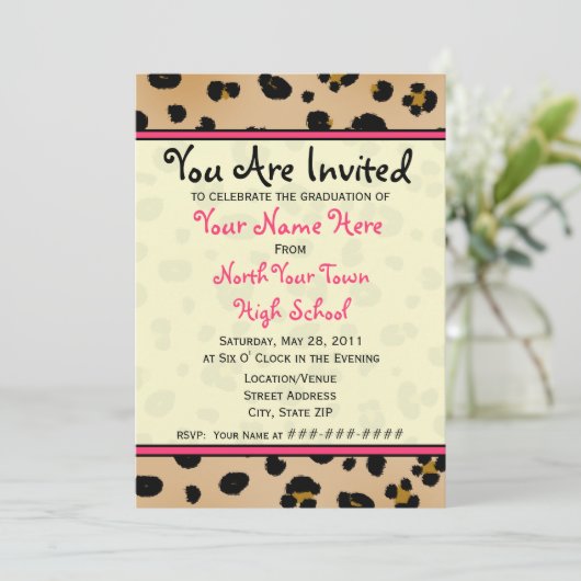 Uitnodiging tot afstuderen - Klasse van de luipaar (Staand voorkant)